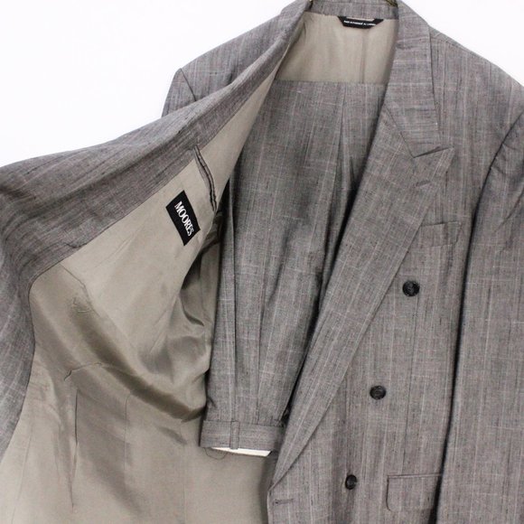 Moores Vintage Double-Breasted Grey Mixed Sport Jacket - Picture 4 of 4